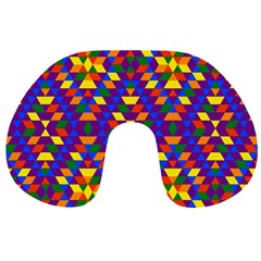 Gay Pride Geometric Diamond Pattern Travel Neck Pillow by VernenInk