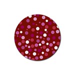 Lesbian Pride Flag Scattered Polka Dots Rubber Round Coaster (4 pack)  Front