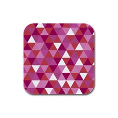 Lesbian Pride Alternating Triangles Rubber Square Coaster (4 Pack)  by VernenInk