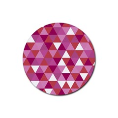 Lesbian Pride Alternating Triangles Rubber Round Coaster (4 Pack)  by VernenInk