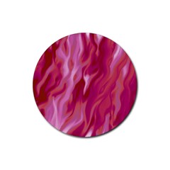 Lesbian Pride Abstract Smokey Shapes Rubber Coaster (round)  by VernenInk