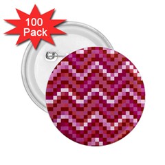 Lesbian Pride Pixellated Zigzag Stripes 2 25  Buttons (100 Pack)  by VernenInk