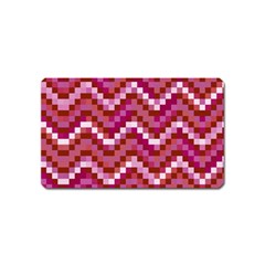 Lesbian Pride Pixellated Zigzag Stripes Magnet (name Card) by VernenInk