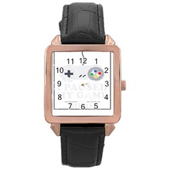 Ipaused2 Rose Gold Leather Watch  by ChezDeesTees