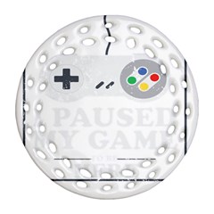 I Had To Pause My Game To Be Here Ornament (round Filigree) by ChezDeesTees