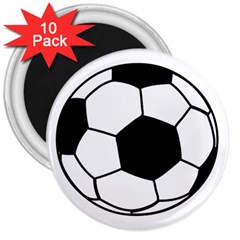 Soccer Lovers Gift 3  Magnets (10 Pack)  by ChezDeesTees