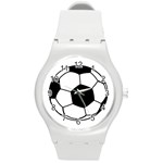 Soccer Lovers Gift Round Plastic Sport Watch (M) Front