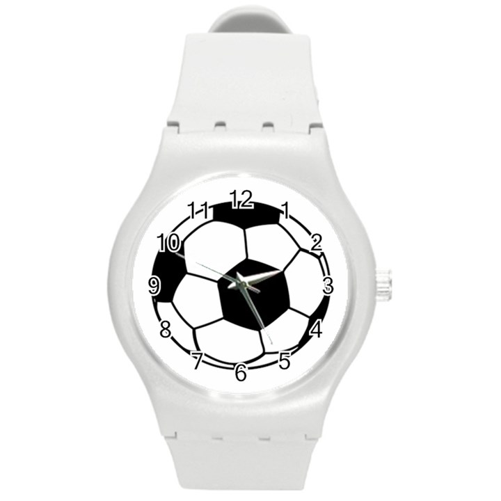 Soccer Lovers Gift Round Plastic Sport Watch (M)