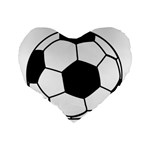 Soccer Lovers Gift Standard 16  Premium Heart Shape Cushions Back