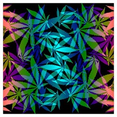 420 Ganja Pattern, Weed Leafs, Marihujana In Colors Long Sheer Chiffon Scarf  by Casemiro