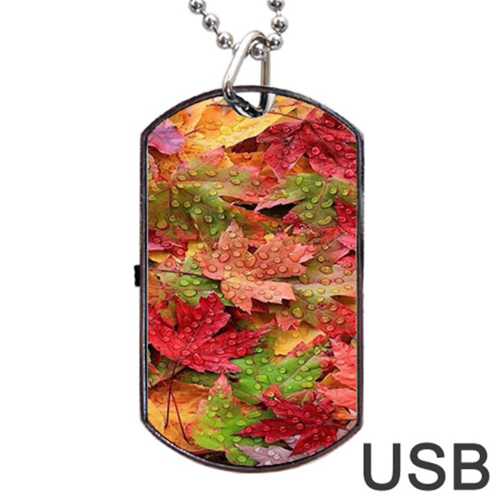 Spring Leafs Dog Tag USB Flash (Two Sides)