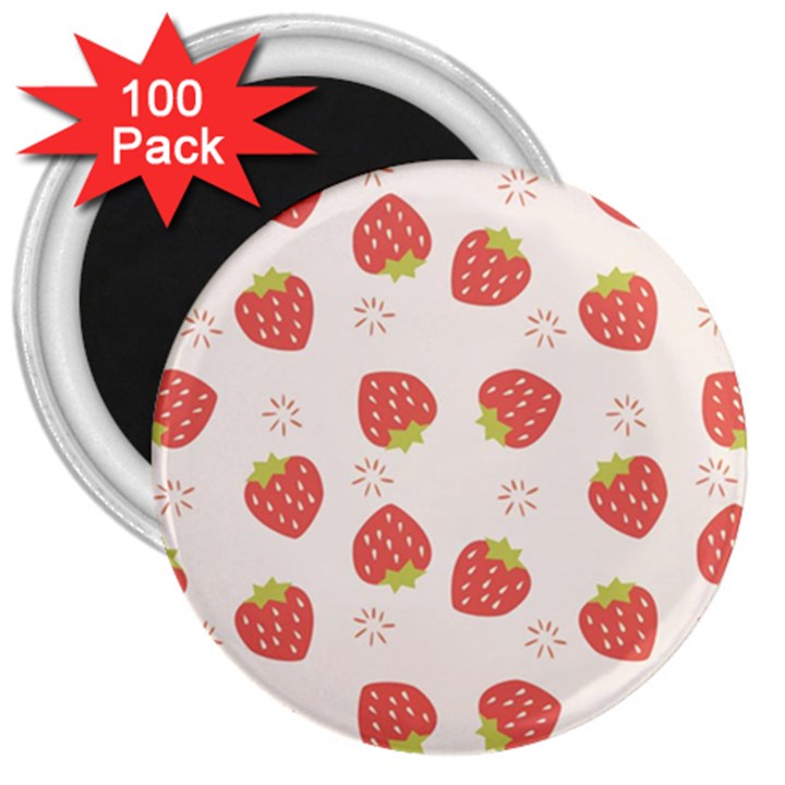 Strawberries-pattern-design 3  Magnets (100 pack)