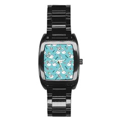 Elegant-swan-pattern-design Stainless Steel Barrel Watch by Vaneshart