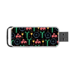 Hand-drawn-happy-birthday-pattern-background Portable Usb Flash (two Sides) by Vaneshart