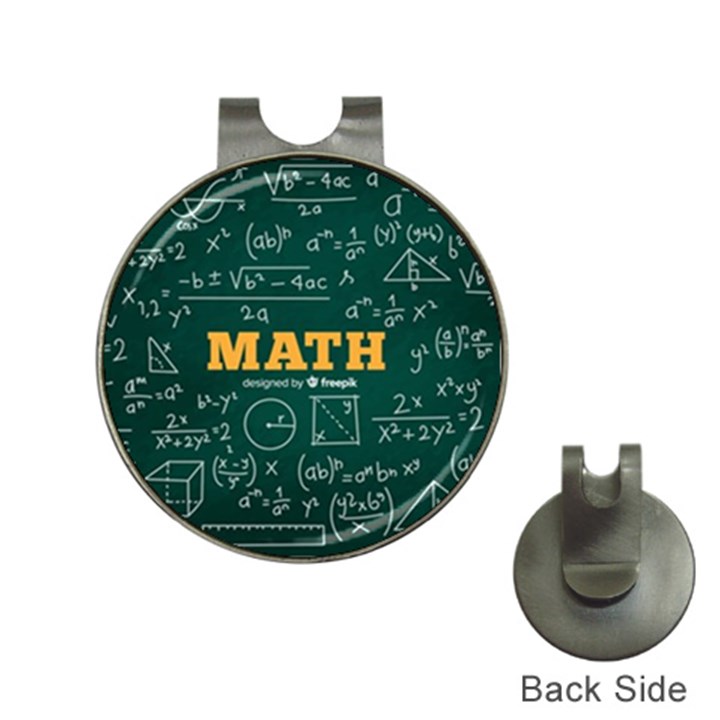 Realistic-math-chalkboard-background Hat Clips with Golf Markers