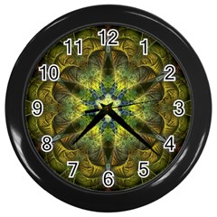 Fractal Fantasy Design Background Wall Clock (black) by Vaneshart