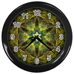 Fractal fantasy design background Wall Clock (Black) Front