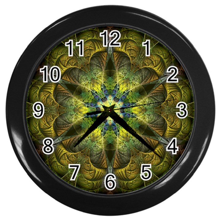 Fractal fantasy design background Wall Clock (Black)