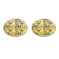 Kawaiicollagepattern3 Cufflinks (oval) by snowwhitegirl