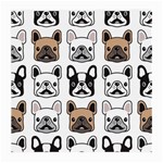 Dog french bulldog seamless pattern face head Medium Glasses Cloth (2 Sides) Front