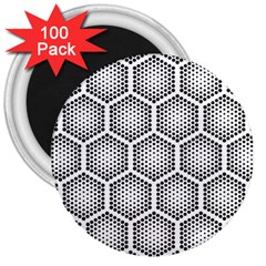 Halftone Tech Hexagons Seamless Pattern 3  Magnets (100 Pack) by BangZart