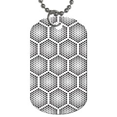 Halftone Tech Hexagons Seamless Pattern Dog Tag (two Sides) by BangZart