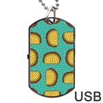 Taco drawing background mexican fast food pattern Dog Tag USB Flash (One Side) Front