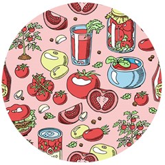 Tomato Seamless Pattern Juicy Tomatoes Food Sauce Ketchup Soup Paste With Fresh Red Vegetables Wooden Bottle Opener (round) by BangZart