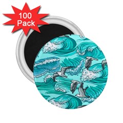 Sea Waves Seamless Pattern 2 25  Magnets (100 Pack)  by BangZart