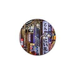 Shinjuku District Urban Night Scene, Tokyo Japan Golf Ball Marker by dflcprintsclothing