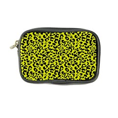 Leopard Spots Pattern, Yellow And Black Animal Fur Print, Wild Cat Theme Coin Purse by Casemiro