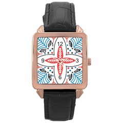 Motif Rose Gold Leather Watch  by Sobalvarro