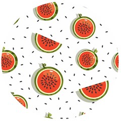 Seamless-background-pattern-with-watermelon-slices Wooden Bottle Opener (round) by BangZart