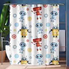 Cute Cartoon Robots Seamless Pattern Shower Curtain 60  X 72  (medium)  by BangZart