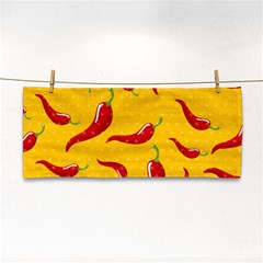 Chili Vegetable Pattern Background Hand Towel by BangZart