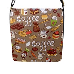 Vector Seamless Pattern With Doodle Coffee Equipment Flap Closure Messenger Bag (l) by BangZart