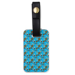 Clown Ghost Pattern Blue Luggage Tag (one Side) by snowwhitegirl