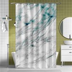 Gray faux marble blue accent Shower Curtain 48  x 72  (Small)  Curtain(48  X 72 ) - 42.18 x64.8  Curtain(48  X 72 )