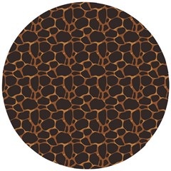 Animal Skin - Panther Or Giraffe - Africa And Savanna Wooden Puzzle Round by DinzDas