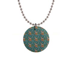 006 - Funky Oldschool 70s Wallpaper - Exploding Circles 1  Button Necklace by DinzDas