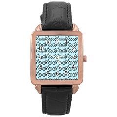 Mountain Bike - Mtb - Hardtail And Dirt Jump Rose Gold Leather Watch  by DinzDas