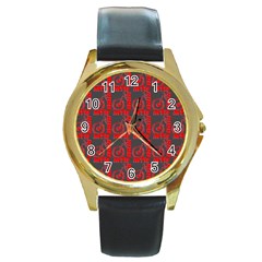 015 Mountain Bike - Mtb - Hardtail And Downhill Round Gold Metal Watch by DinzDas