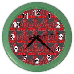 015 Mountain Bike - Mtb - Hardtail And Downhill Color Wall Clock by DinzDas