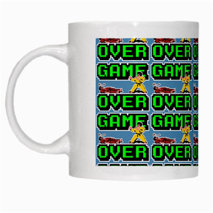 Game Over Karate And Gaming - Pixel Martial Arts White Mugs