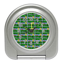 Game Over Karate And Gaming - Pixel Martial Arts Travel Alarm Clock by DinzDas