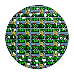 Game Over Karate And Gaming - Pixel Martial Arts Round Filigree Ornament (two Sides) by DinzDas