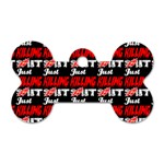 Just Killing It - Silly Toilet Stool Rocket Man Dog Tag Bone (Two Sides) Back