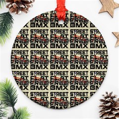 Bmx And Street Style - Urban Cycling Culture Ornament (round) by DinzDas