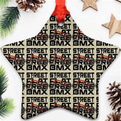 Bmx And Street Style - Urban Cycling Culture Ornament (star) by DinzDas