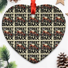 Bmx And Street Style - Urban Cycling Culture Heart Ornament (two Sides) by DinzDas